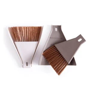 Tabletop Mini Broom and Dustpan Set with Hanging and Standing Storage