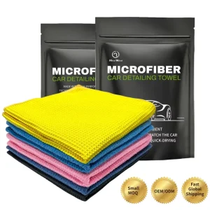 Tavelya Custom Logo Waffle Cleaning Cloth Super Absorbent Fast Drying Glass Window Household Towel