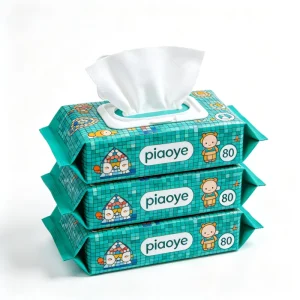 Teal Mosaic Pattern Baby Wet Wipes 80 Count Hypoallergenic Unscented for Sensitive Baby Skin