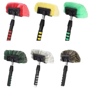 Telescopic 2.5m Soft Bristle Car Wash Brush with 12inch Brush Head for Car Wheel Cleaning