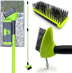 Telescopic 3 in 1 Garden Patio Steel Wire Weed Brush Cleaning Tool Set