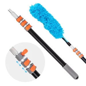 Telescopic Aluminum Cleaning Pole with Universal Interchangeable Head for Microfiber Dusters