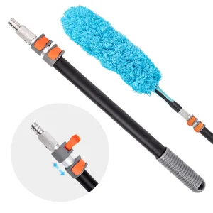 Telescopic Aluminum Pole Customizable Cleaning Rod with Universal Interchangeable Head for Microfiber Dusters Extend 55 132cm