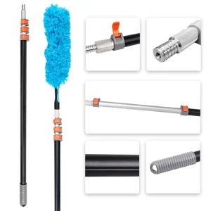Telescopic Aluminum Pole Customizable Cleaning Rod with Universal Interchangeable Head for Microfiber Dusters Extend 98 320cm