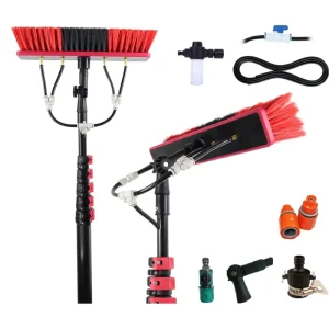 Telescopic Aluminum Solar Panel Cleaning Brush Eco Friendly Adjustable PV Cleaning Tool for Solar Farm and Rooftop Use