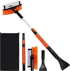 Telescopic Detachable Snow Brush with Ice Scraper Multi Functional Car Care Tool for Snow Ice Removal