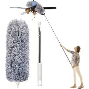 Telescopic Feather Duster 2.8M Long Reach Extendable Adjustable Household Ceiling Duster