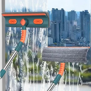 Telescopic Glass Mop with Rotating Cleaning Brush