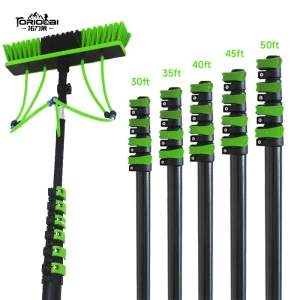 Telescopic High Rise Solar Panel Cleaning Tools Expandable Metal Pole Brush Kit Eco Friendly Light Weight Manufacturer