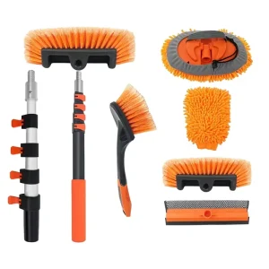 Telescopic Long Handle Car Wash Brush Set Auto Detailing Cleaning Tool Mop Set Customizable OEM ODM