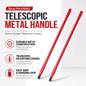 Telescopic Metal Broom Mop Brush Handle Home Garden Cleaning Tool