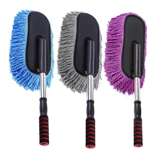 Telescopic Microfiber Cleaning Brush EVA Aluminium Handle PP Material 88cm Size Car Household Dust Removal