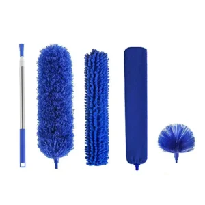Telescopic Microfiber Fan Duster Brush Flexible Extendable Handle for High Ceilings