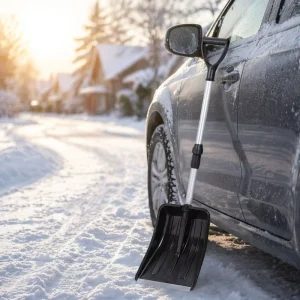 Telescopic Plastic Aluminum Alloy Snow Shovel Adjustable Length Multifunction Snow Pusher for Car Outdoor