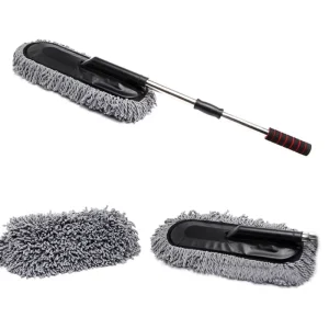 Telescopic Pole Extendable Rotary Stainless Steel Car Mop Super Absorbent Soft Bristle Car Wash Cleaning Mop for Auto Exterior