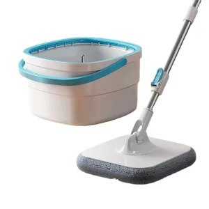 Telescopic Rectangle Spin Mop Bucket Set Dirt Separation Microfiber Mop Cloth