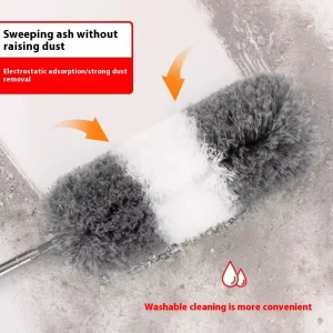 Telescopic Rod Feather Duster for Household Gaps, Bed Bottoms and Electrostatic Dust Sweeping