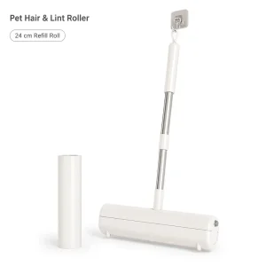 Telescopic Roller Lint Remover for Bed Floor Pet Hair Dust Cleaning Tool with Refill Rolls