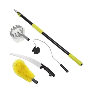 Telescopic Roof Gutter Brush Cleaning Tools Cleaner and Fruit Harvest Picker Tool with Saw