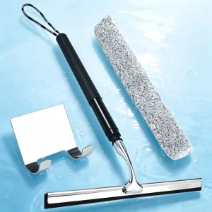 Telescopic Shower Squeegee Window Wiper Floor Scraper Stainless Steel Extension Pole Cleaning Tile Wall Sliding Door Long Handle