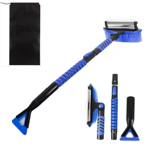 Telescopic Snow Brush Triangle Shovel 2 in 1 Extendable Tool for Effortless SUV Truck Windshield Roof Cleaning