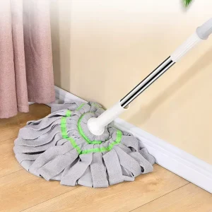 Telescopic Steel Handle Microfiber Cotton Mop Dry Wet Use Twisted Water Self Wringing Eco friendly Durable Floor