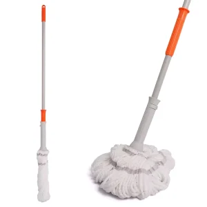 Telescopic Twist Mop Self Wringing Hands Free Cotton Yarn Durable 90% 100% Dehydration Rate Super Absorbent Steel Sustainable