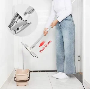 Telescopic Twist Squeeze Floor Mop With 360° Rotatable X Head Detachable Microfiber Pad Household No Dead Angle Mopping Tool