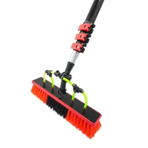 Telescopic Washing Brush with Water Connection Telescopic Handle Extendable PV System Window Cleaning Brush