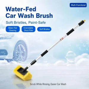 Telescopic Water Flow Car Cleaning Brush Set Adjustable Aluminum Handle 12 inch Brush Head 103 170cm Extension for RV SUV Boat