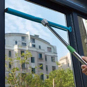 Telescopic Window and Floor Cleaning Squeegee with Rotary Head for Glass Cleaning Brush