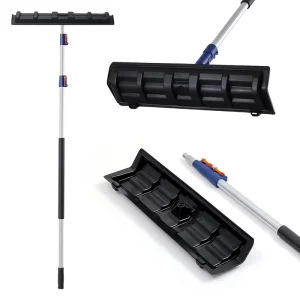 Telescoping Aluminum Snow Removal Tool Wide Rake 3 Sections Tube Anti Slip Handle Eco Friendly for House Roof Clearing Trucks
