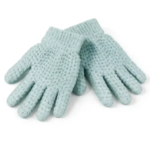 Textured Five-finger Exfoliating Bath Gloves Flexible Nylon Shower Scrub Gloves Elastic Ribbed Cuff