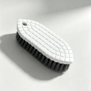 Textured Non-Slip Plastic Shoe and Laundry Scrub Brush with Hard Grey Bristles
