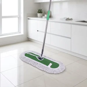 Thick Cotton Yarn Fringed-Head Dust Mop with Long Handle Rods for Hardwood Floors