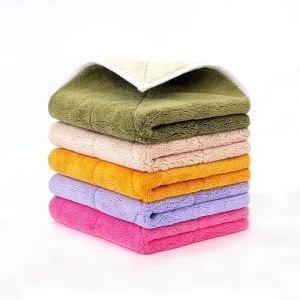 Thick Double Sided Coral Fleece Microfiber Cleaning Cloth Super Absorbent Kitchen Dish Towel Household Washing Cleaning Rags
