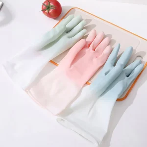 Thick Durable Silicone Dishwashing Gloves Waterproof Kitchen Cleaning Gloves for Washing Clothes and Dishes