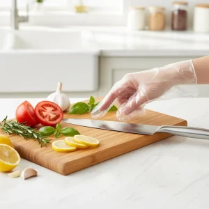 Thick Food-Grade Disposable Transparent PE Gloves for Kitchen Catering and Household Use
