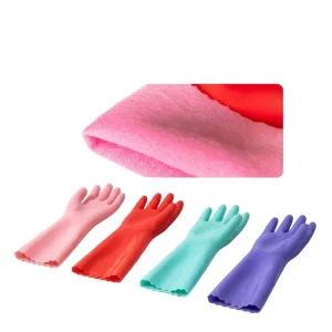 Thick PVC Vinyl Fleece-Lined Waterproof Non-Latex Dishwashing Gloves