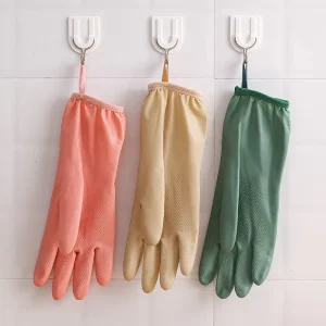 Thick Reusable Waterproof Kitchen Cleaning Gloves with Soft Inner Lining and Grip