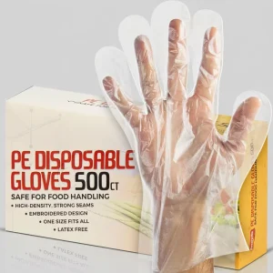 Thick Waterproof Lightweight Disposable Transparent HDPE Gloves for Food Handling