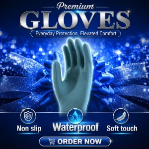 Thick Waterproof Reusable Anti-Static Insulated Black Latex Gloves for Machine Building