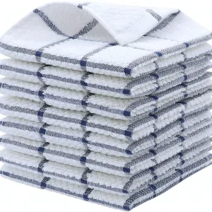 Thicken Strong Absorbency Kitchen Towel 38x64cm 100% Ring Spun Cotton Striped Super Soft Absorbent Dish Tea Bar