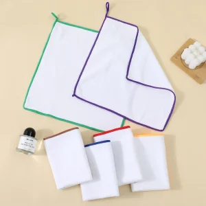 Thickened Absorbent Lint Free Microfiber Fabrics Cleaning Supplies Cloth Square Color Separated for Bars Cafes Milk Tea Shops