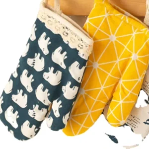 Thickened Cotton Material Oven Gloves Anti Scald Gloves Set for Home Use