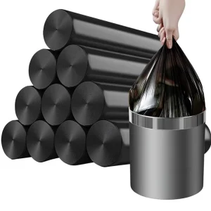 Thickened Disposable High density Polyethylene Trash Bags Household Black Large Size Hotel Kitchen Carry handle Vest Style Bulk