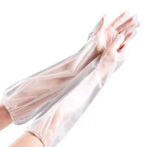 Thickened Disposable Long Gloves CPE Food Grade Arm Protectors Waterproof Kitchen Chores Dishwashing Household Use China