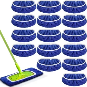 Thickened Elastic Band Flat Mop Cloth Coral Fleece/Microfiber/Chenille Replacement Cleaning Pad for Bathroom