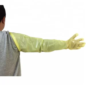 Thickened Extra-Long Cuff Elbow-Length Chlorinated Latex-Free Gloves for Food Processing