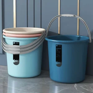 Thickened Plastic Laundry Bucket Lid Household Student Dorm Use Over 10L Capacity Bath Water Storage Bucket Set